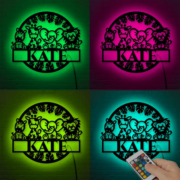 Multicolor_Custom_Kids_Safari_Animal_Sign