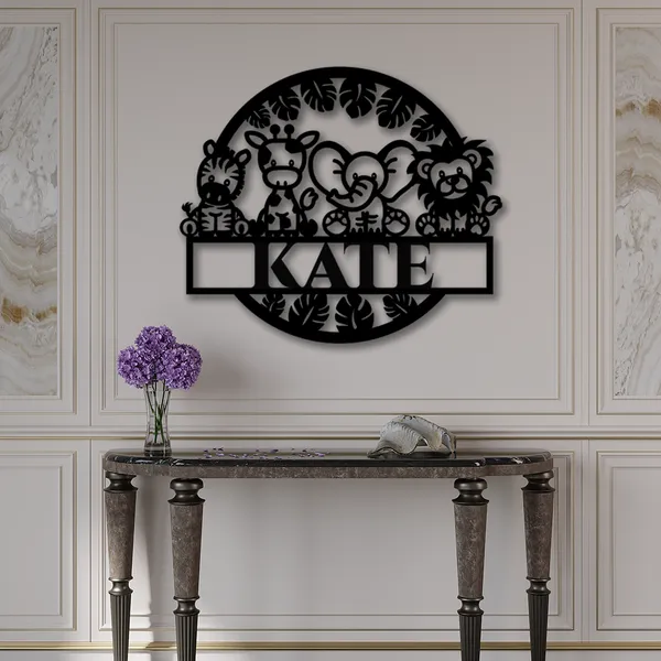 Multicolor_Custom_Kids_Safari_Animal_Sign