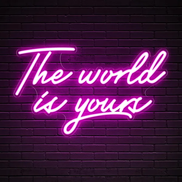 Pink_World_Is_Yours_Sign_Lights_18X10_Inch