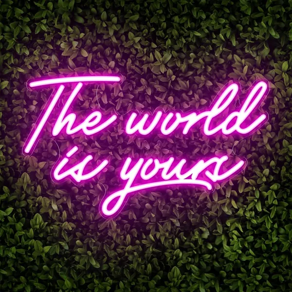 Pink_World_Is_Yours_Sign_Lights_18X10_Inch