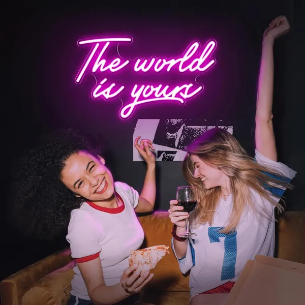 Pink_World_Is_Yours_Sign_Lights_18X10_Inch