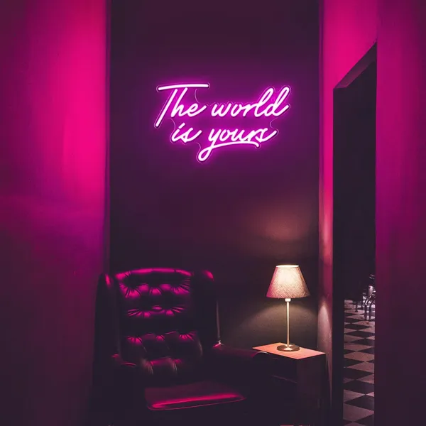 Pink_World_Is_Yours_Sign_Lights_18X10_Inch