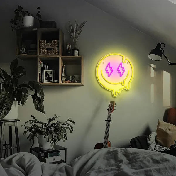 Yellow_Smiling_Melting_Neon_Sign_14X12_Inch