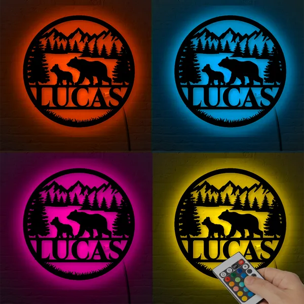 Multicolor_Custom_Bear_Family_Name_Led_Neon_Sign