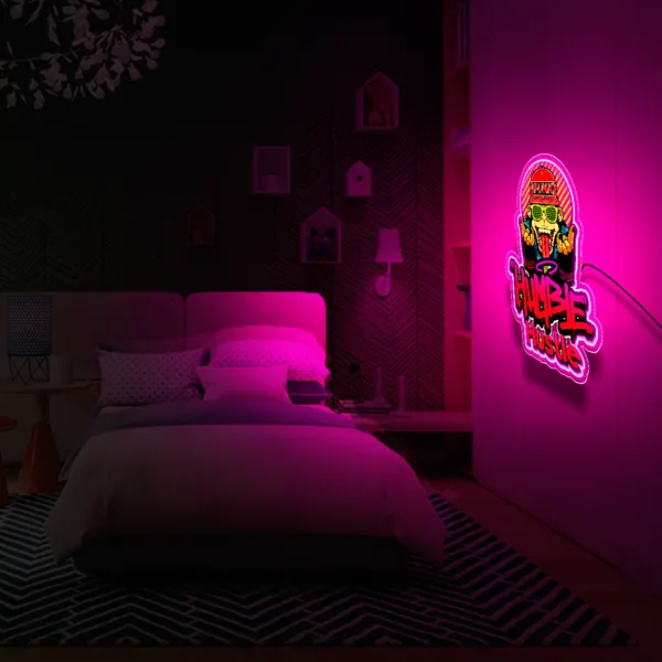Pink_Humble_Hustle_Funny_Monkey_Uv_Art_Neon_Sign