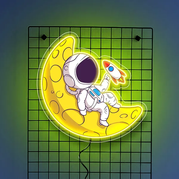 Yellow_Blue_Astronaut_Sleeping_On_Moon_Uv_Art_Neon_Sign