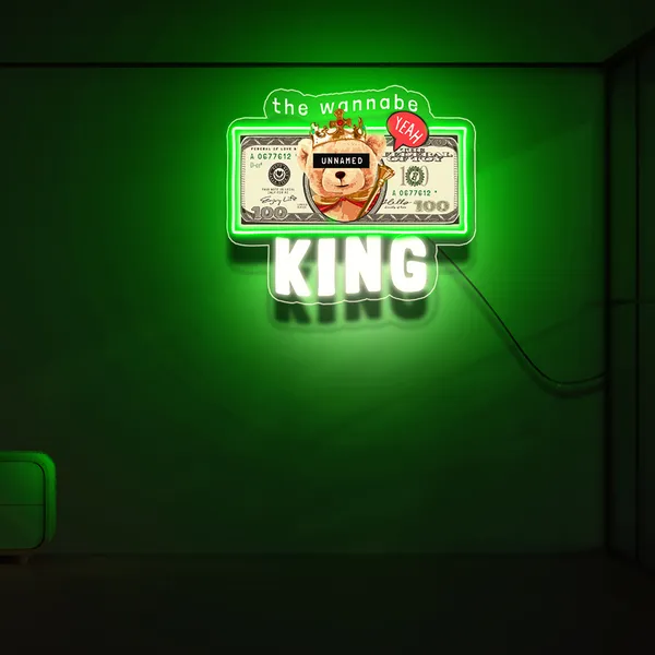 Green_The_Wanna_Be_Kig_Teddy_Uv_Art_Neon_Sign