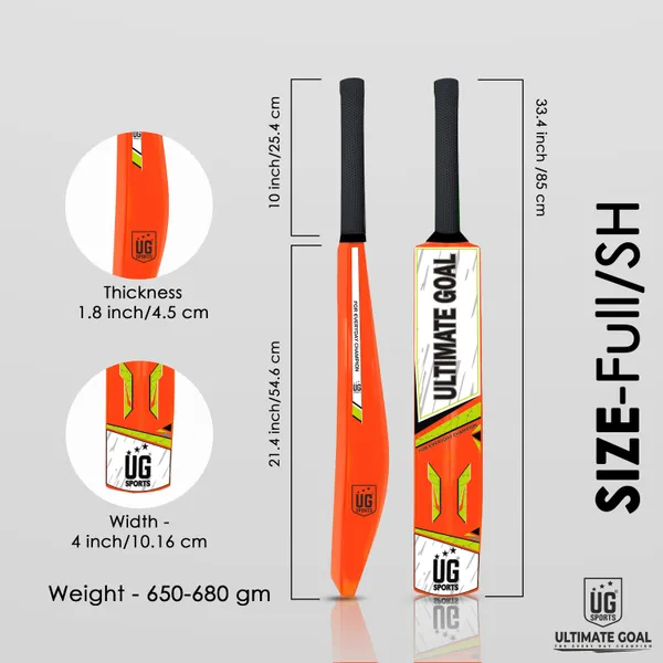 UG_Sports__Plastic_Cricket_Bat_For_Youth_-_Adult_(Orange_-_Green_,_Size_Full)