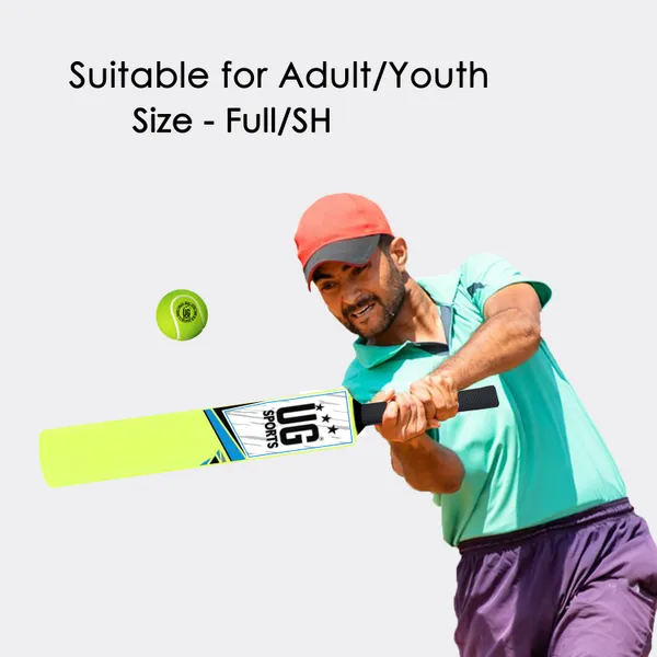 UG_Sports__Plastic_Cricket_Bat_For_Youth_-_Adult_With_Tennis_Ball_(Green,_Sky-Blue_,_Full_Size)