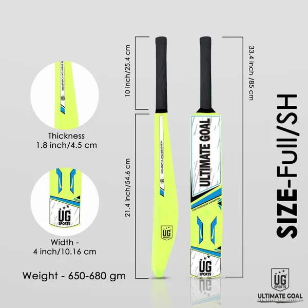 UG_Sports__Plastic_Cricket_Bat_For_Youth_-_Adult_With_Tennis_Ball_(Green,_Sky-Blue_,_Full_Size)