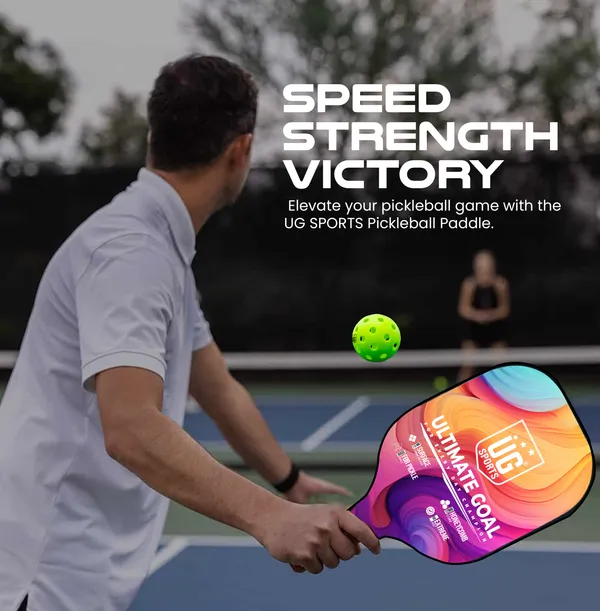UG_Sports_|_Extreme_007_A_Pickleball_Paddles_Single_Racket|_Fiber_Glass_|12_mm_Honeycomb_Composite_Core_|_Fiber_Glass|Cushion_Comfort_Grip_Free_1_Balls_&_Cover_for_Kids_Adults_Indoor_Outdoor