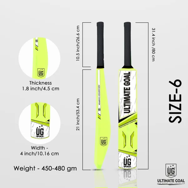UG_Sports__Plastic_Cricket_Bat_For_Youth_-_Adult_(Green_-_Green_,_Size_6)