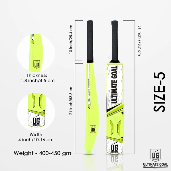 UG_Sports__Plastic_Cricket_Bat_For_Youth_-_Adult_(Green_-_Green_,_Size_5)