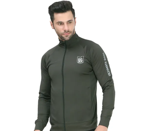 Army_Green_Polyester_High_Neck_Lightweight_Full_Sleeve_Jacket_With_Zipper_Pocket_For_Men