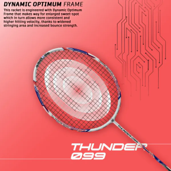 White_&_Red_Premium_Thunder_99_Aluminium_&_Graphite_Badminton_Racket_With_Full_Racket_Cover_For_Intermediate_Players
