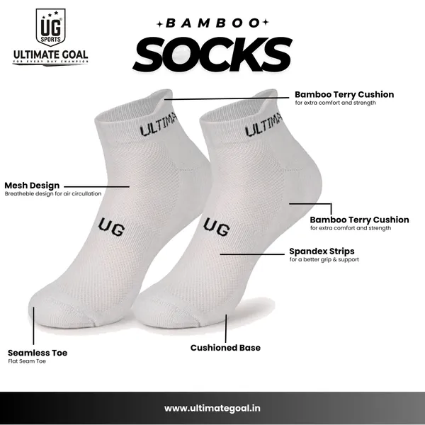 Pack_of_3_Ultimate_Goal_Sports_Bamboo_Combo_Ankel_Length_Socks_for_Men_|_Sports_Socks_for_Men_|_3X_Softer_than_Cotton_Socks|_Breathable_Odour_Free|_Padded_Base_|_Half_Terry_(Black,_White_&_Grey)