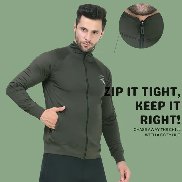 Army_Green_Polyester_High_Neck_Lightweight_Full_Sleeve_Jacket_With_Zipper_Pocket_For_Men