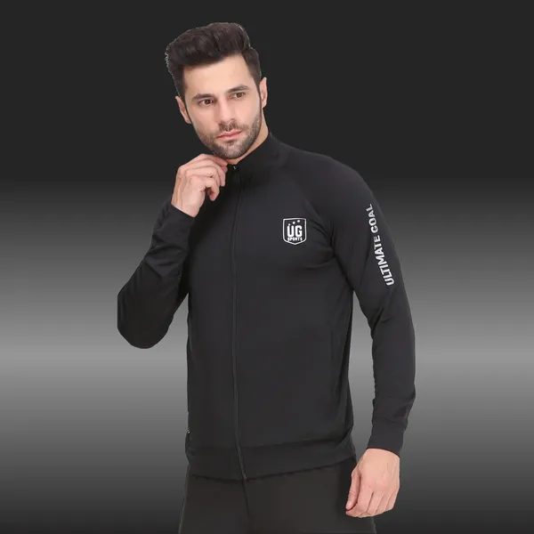 Black_Polyester_High_Neck_Lightweight_Full_Sleeve_Jacket_With_Zipper_Pocket_For_Men