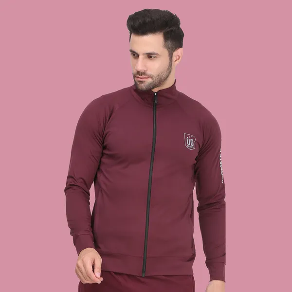 Maroon_Polyester_High_Neck_Lightweight_Full_Sleeve_Jacket_With_Zipper_Pocket_For_Men