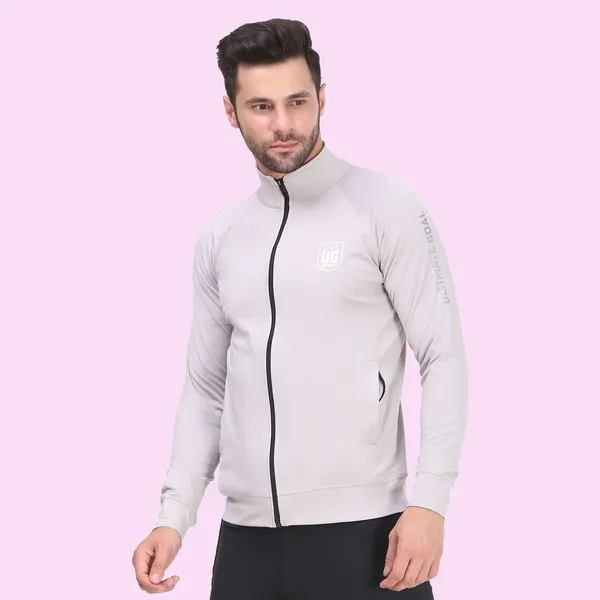 White_Polyester_High_Neck_Lightweight_Full_Sleeve_Jacket_With_Zipper_Pocket_For_Men
