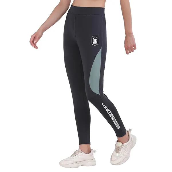 Dark_Grey_&_Green_Stretchable_Colorblock_Slim_Fit_Legging_For_Women