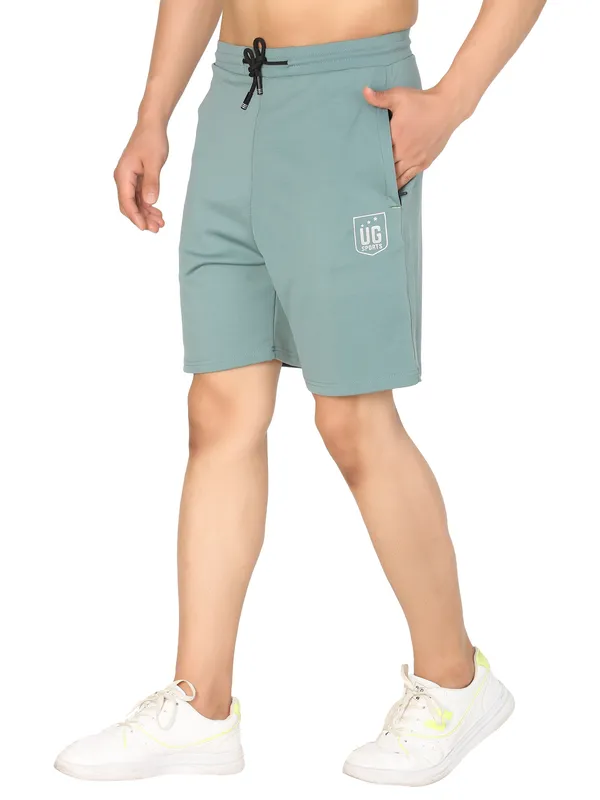 Green_Lycra_Athletic_Shorts_With_Zip_Pockets_For_Men