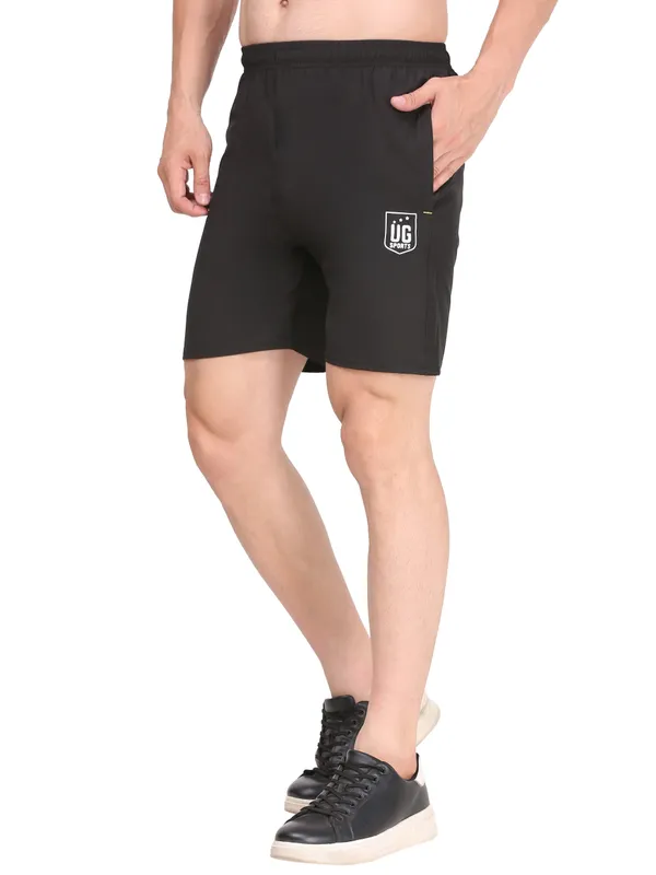 Black_Dri_Fit_Athletic_Shorts_With_Zip_Pockets_For_Men