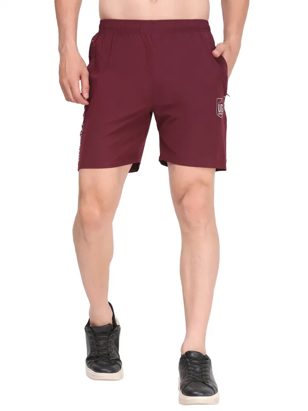 Maroon_Dri_Fit_Athletic_Shorts_With_Zip_Pockets_For_Men