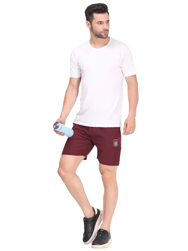 Maroon_Dri_Fit_Athletic_Shorts_With_Zip_Pockets_For_Men