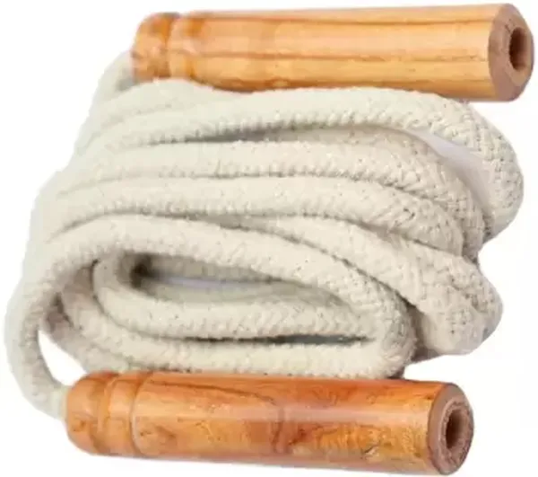 ULTIMATE_GOAL_Sports_Wooden_Jumping_Skipping_Rope_|_Unisex_|_Brown_Handle_|_White_Rope_|_Exercise_&_Fitness_&_Workout_|
