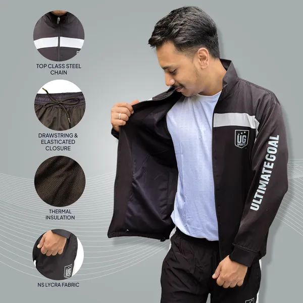 UG_Sports_NS_lycra_Striped_Track_Suit_for_Men_&_Women_|_Full_Zipper_&_Side_Pocket_Tracksuit_For_Unisex_|_Athletic,_Gym,_Running,_Sports_Joggers_Suit_for_Men_&_Women_(Black_&_Grey,_44)