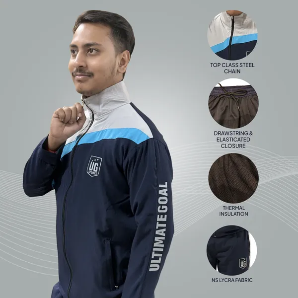 UG_Sports_NS_lycra_Colour_Block_|Winter_Wear_|Moisture_Wicking_Track_Suit_for_Men_&_Women_|Full_Zipper_&_Side_Pocket_Joggers_Set_For_Unisex_|Track_Suit_for_Sports,_Cycling,_Gym_(Sky_Blue-Grey,_44)