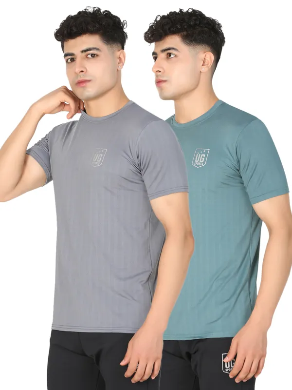 Grey_&_Green_Lycra_Slim_Fit_Half_Sleeve_Gym_Wear_T-Shirts_For_Men-_Combo_Of_2
