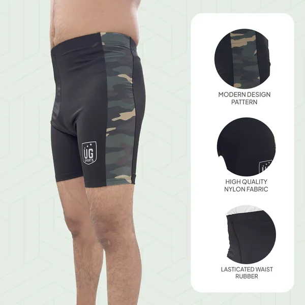 UG_Sports_Men's_Nylon_Skin_Tights_|_Compression_Shorts_for_Men_Gym,_Workout_Short_|Tighty_For_Men_Running,_Cycling,_Swimming,_Yoga,_Tennis,_Badminton|Quick_Dry_Anti-Chafe_(Army_Green,_XXL)