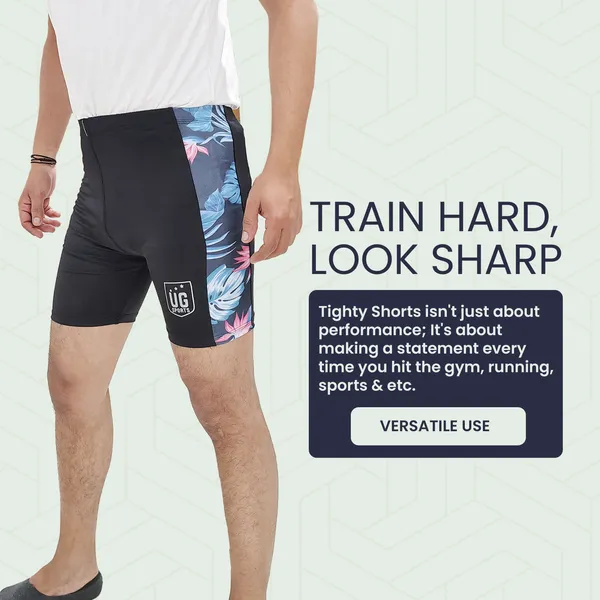 UG_Sports_Men's_Nylon_Skin_Tights_|_Compression_Shorts_for_Men_Gym,_Workout_Short_|Tighty_For_Men_Running,_Cycling,_Swimming,_Yoga,_Tennis,_Badminton|Quick_Dry_Anti-Chafe_(Blue,_XXL)