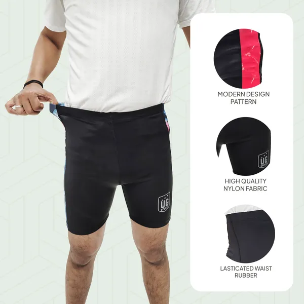 UG_Sports_Men's_Nylon_Skin_Tights_|_Compression_Shorts_for_Men_Gym,_Workout_Short_|Tighty_For_Men_Running,_Cycling,_Swimming,_Yoga,_Tennis,_Badminton|Quick_Dry_Anti-Chafe_(Red,_XXL)