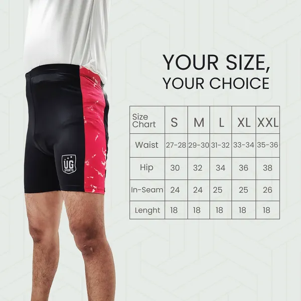 UG_Sports_Men's_Nylon_Skin_Tights_|_Compression_Shorts_for_Men_Gym,_Workout_Short_|Tighty_For_Men_Running,_Cycling,_Swimming,_Yoga,_Tennis,_Badminton|Quick_Dry_Anti-Chafe_(Red,_XXL)