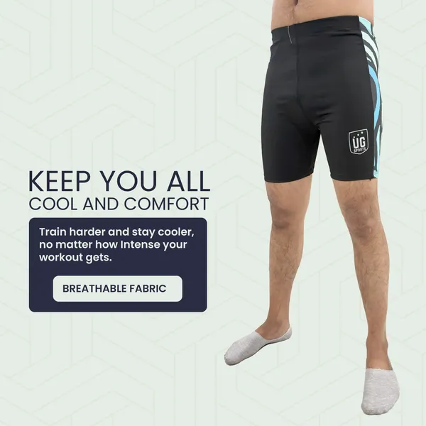 UG_Sports_Men's_Nylon_Skin_Tights_|_Compression_Shorts_for_Men_Gym,_Workout_Short_|Tighty_For_Men_Running,_Cycling,_Swimming,_Yoga,_Tennis,_Badminton|Quick_Dry_Anti-Chafe_(Sky_Blue,_XXL)