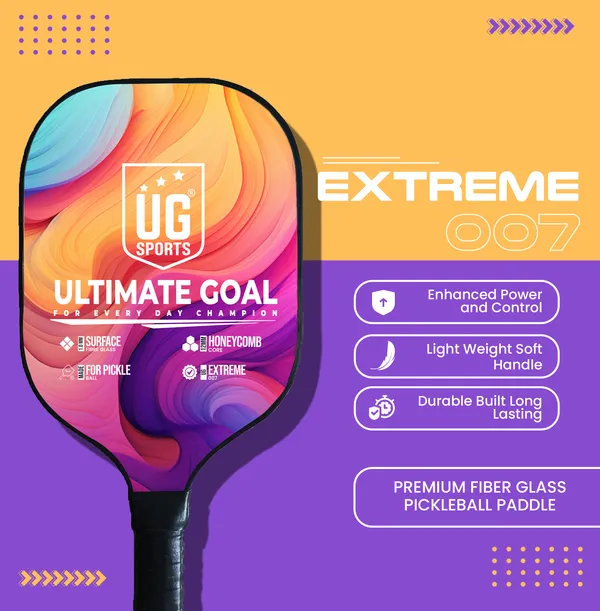 UG_Sports_|_Extreme_007_A_Pickleball_Paddles_Single_Racket|_Fiber_Glass_|12_mm_Honeycomb_Composite_Core_|_Fiber_Glass|Cushion_Comfort_Grip_Free_1_Balls_&_Cover_for_Kids_Adults_Indoor_Outdoor