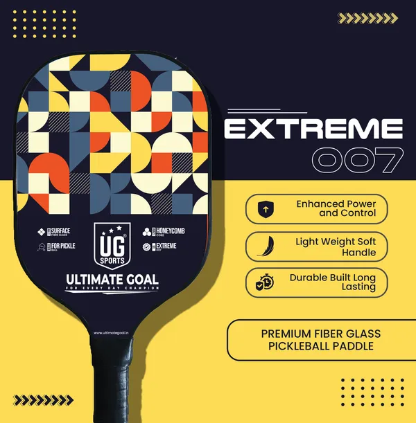 UG_Sports_|_Extreme_007_B_Pickleball_Paddles_Single_Racket_|Fiber_Glass|12_mm_Honeycomb_Composite_Core_|_Fiber_Glass_|Cushion_Comfort_Grip_Free_1_Balls_&_Cover_for_Kids_Adults_Indoor_Outdoor