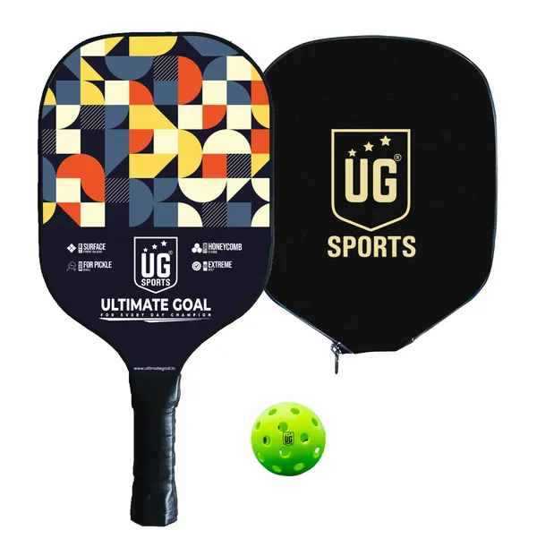 UG_Sports_|_Extreme_007_B_Pickleball_Paddles_Single_Racket_|Fiber_Glass|12_mm_Honeycomb_Composite_Core_|_Fiber_Glass_|Cushion_Comfort_Grip_Free_1_Balls_&_Cover_for_Kids_Adults_Indoor_Outdoor