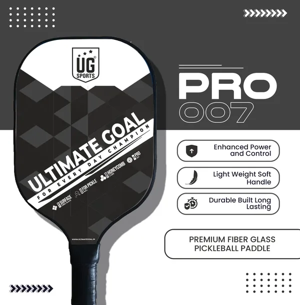 UG_Sports_|_Pro_007_Pickleball_Paddles_Single_Racket_|Fiber_Glass_|_12_mm_Honeycomb_Composite_Core_|_Fiber_Glass_|_Cushion_Comfort_Grip_Free_1_Balls_&_Cover_for_Kids_Adults_Indoor_Outdoor