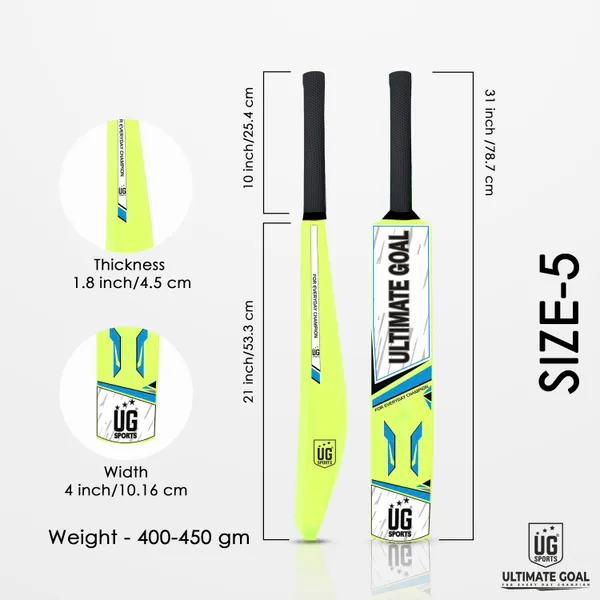 UG_Sports_Plastic_Cricket_Bat_For_Youth_-_Adult_(Green_-_Sky_Blue_,_Size_5)