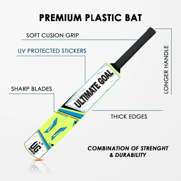 UG_Sports_Plastic_Cricket_Bat_For_Youth_-_Adult_(Green_-_Sky_Blue_,_Size_6)