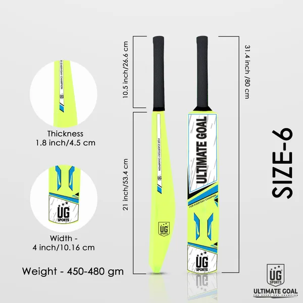 UG_Sports_Plastic_Cricket_Bat_For_Youth_-_Adult_(Green_-_Sky_Blue_,_Size_6)