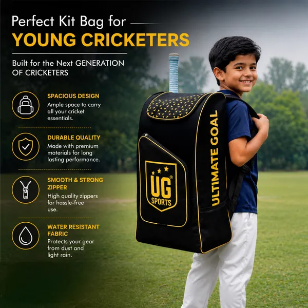 UG_Sports_Blaze_Mini_Cricket_Kit_Bag_For_Beginner_|_Nylon_Fabric_Material_|_Adjustable_Shoulder_Straps,_Zippers_&_Pocket_|_Easy_Carry_Handle_|_Water-Resistant_Lightweight_&_Durable_Design_(Black)