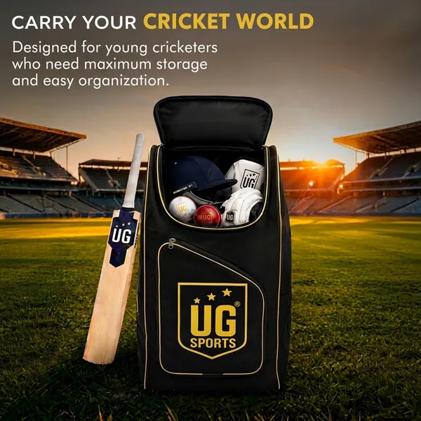 UG_Sports_Blaze_Mini_Cricket_Kit_Bag_For_Beginner_|_Nylon_Fabric_Material_|_Adjustable_Shoulder_Straps,_Zippers_&_Pocket_|_Easy_Carry_Handle_|_Water-Resistant_Lightweight_&_Durable_Design_(Black)