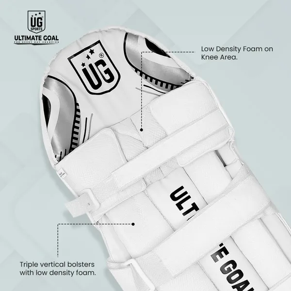 UG_Sports_Cricket_Test_Batting_Legguard_|_Batting_Pad_for_Cricket_|_Premium_Legguard_|_Leather_Cricket_Batting_Legguard_for_Youth_-_White