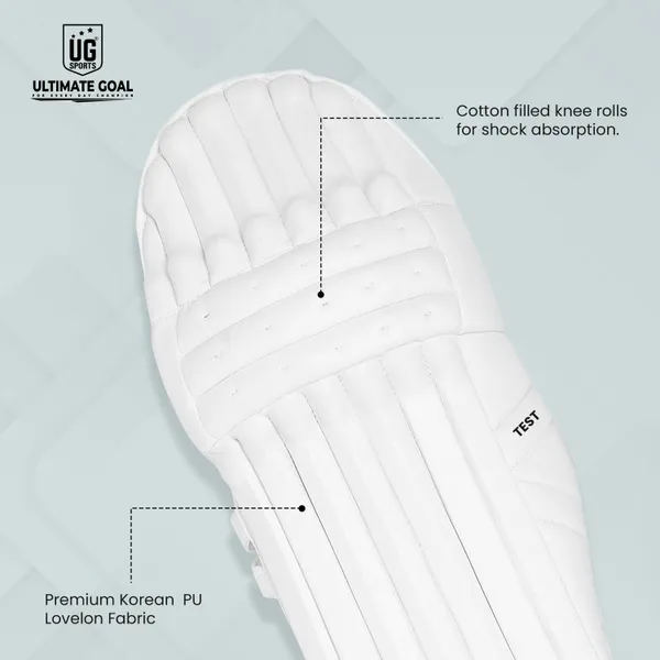 UG_Sports_Cricket_Test_Batting_Legguard_|_Batting_Pad_for_Cricket_|_Premium_Legguard_|_Leather_Cricket_Batting_Legguard_for_Youth_-_White