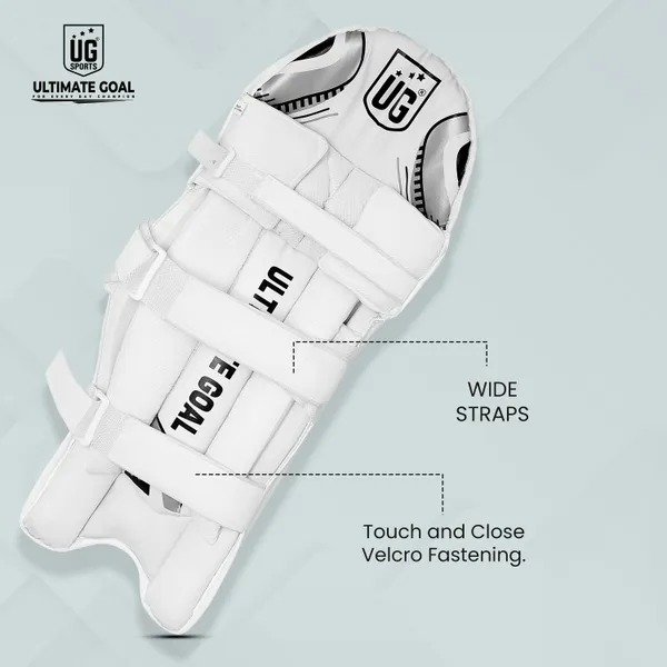 UG_Sports_Cricket_Test_Batting_Legguard_|_Batting_Pad_for_Cricket_|_Premium_Legguard_|_Leather_Cricket_Batting_Legguard_for_Youth_-_White